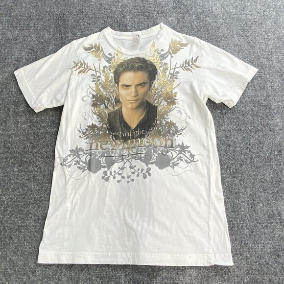 Twilight New Moon Movie Promo T Shirt Small ‘09‎ Edward Cullen Quote on back Y2K - Picture 1 of 12